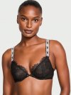 Кружевной полу-бюстгальтер Shine Strap (с блестящими бретелями) без поролоновых чашек с глубокой линией декольте