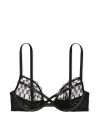 Балконет (Demi Bra) с вышивкой (Embroidery) логотипа VS, без подкладки, с глубоким вырезом
