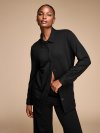 Рубашка оверсайз (Oversized) из начёсанного (Brushed) модального (Modal) флиса (Fleece)