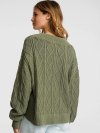 Свитер свободного кроя (Oversized) с вязкой «косы» (Cable Knit) и V-образным вырезом (V-Neck)