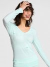 Топ Soft Luxe из ажурного трикотажа (Pointelle) с V-образным вырезом и длинными рукавами