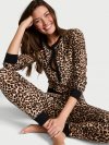 Комплект из мягкой вафельной пижамы с планкой Henley, с длинным рукавом и штанами