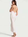 Платье-комбинация макси (maxi slip dress) из ажурного трикотажа (pointelle) с рельефным рубчиком (rib) и кружевной отделкой (lace-trim)