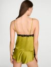 Атласный (Satin) комплект из камизола (Cami) с кружевом в форме розы (Rose Lace-Trim) и шортов с воланами (Flutter Short)