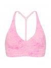 PINK Relay™ Спортивный топ со сборками и глубоким вырезом