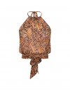 Пляжная одежда (Beachwear) Полупрозрачный (Sheer) топ со смятой текстурой (Crinkle) с завязками на шее (Halter Top)