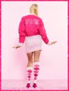 PINK | Elle Атласная куртка колледжного стиля (Varsity Jacket)