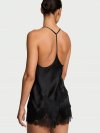 Сатиновый асимметричный топ-камисоль (Cami Top) с отделкой розовым кружевом