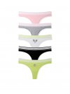 7-Pack Logo Cotton Shine Patch Thong Panties