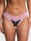 PINK Wink™ хлопковые стринги с кружевной отделкой