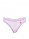 Хлопковые стринги с кружевным поясом