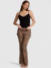 Расклешённые брюки с отворачиваемым поясом из вафельного полотна (Waﬄe Knit Foldover Flare Pants)