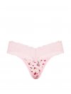 PINK Wink™ хлопковые стринги с кружевной отделкой