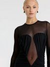 Irina Gathered Mesh Midi Dress