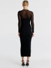 Irina Gathered Mesh Midi Dress