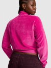 Винтажный свитшот из велюра с горловиной-стойкой (mock-neck) на молнии (full-zip) по всей длине