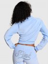 Винтажный свитшот из велюра с горловиной-стойкой (mock-neck) на молнии (full-zip) по всей длине