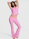 Расклешённые брюки с отворачиваемым поясом из вафельного полотна (Waﬄe Knit Foldover Flare Pants)