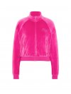Винтажный свитшот из велюра с горловиной-стойкой (mock-neck) на молнии (full-zip) по всей длине