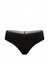 No-Show Mesh-Trim Mid-Rise Thong Panty