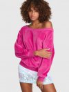 Винтажный велюровый свитшот (sweatshirt) с открытыми плечами