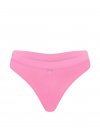 Logo Cotton Bow Charm Thong Panty