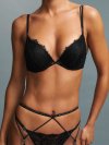Rose Lace Shine Strappy Thong Panty