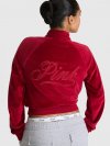 Винтажный свитшот из велюра с горловиной-стойкой (mock-neck) на молнии (full-zip) по всей длине