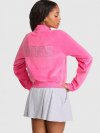 Винтажный свитшот из велюра с горловиной-стойкой (mock-neck) на молнии (full-zip) по всей длине
