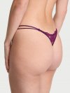 Rose Lace Shine Strappy Thong Panty