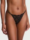 Rose Lace Shine Strappy Thong Panty