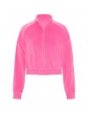 Винтажный свитшот из велюра с горловиной-стойкой (mock-neck) на молнии (full-zip) по всей длине