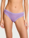 No-Show Shimmer Stripe Mesh Thong Panty