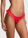 Tease Dot Mesh Ruffled Thong Panty