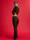 Хлопковые леггинсы (Cotton Foldover Flare Legging) с отворачивающимся поясом и расширением книзу