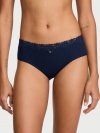 Cotton Pointelle Lace-Trim Cheeky Panty