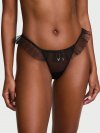 Tease Dot Mesh Ruffled Thong Panty
