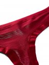No-Show Shimmer Stripe Mesh Cheeky Panty