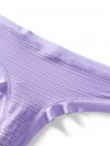 No-Show Shimmer Stripe Mesh Thong Panty