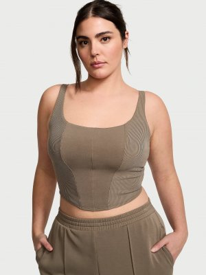 Топ-майка корсетная из ткани Featherweight Knit
