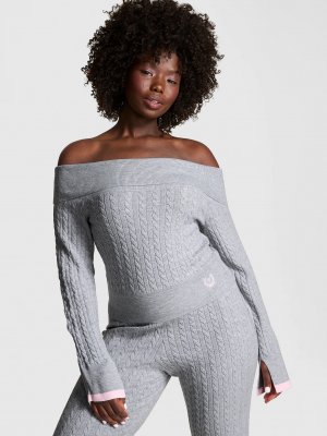 PINK x LoveShackFancy Свитер с открытыми плечами