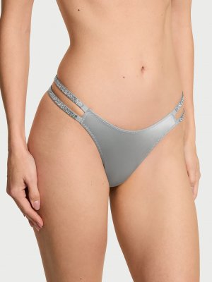 Гладкие стринги (Thong) с двойными блестящими лямками