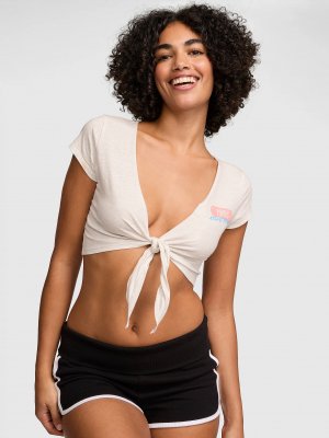 Кроп-топ (cropped top) с завязкой спереди Campus Cotton™