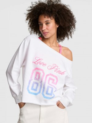 Campus Fleece™ Свитшот (Sweatshirt) с риб-отделкой (Rib) и открытыми плечами (Off-The-Shoulder)