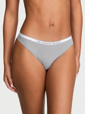 Бесшовные ребристые стринги (thong panty) с логотипом