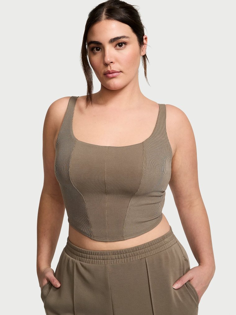 Featherweight Knit Corset Tank Top