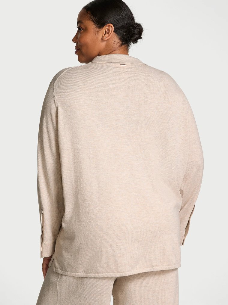 Вязаная рубашка на пуговицах, роскошная кремовая (Luxe Crème)