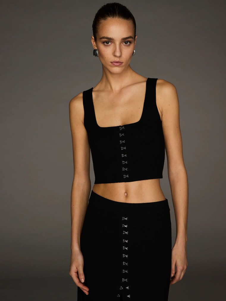 Atelier Victoria's Secret X Altuzarra Мелковязаная майка (Tank Top) с застёжкой на крючки и петли (Hook & Eye)