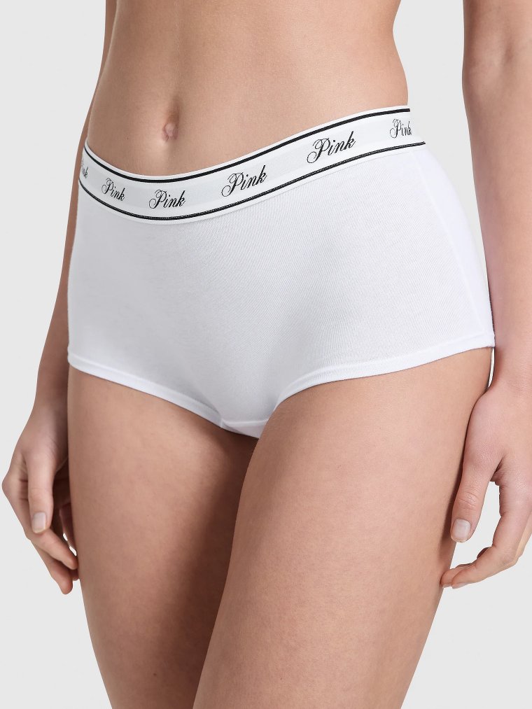 Трусики-шорты (Boyshort) из хлопкового трикотажа с логотипом