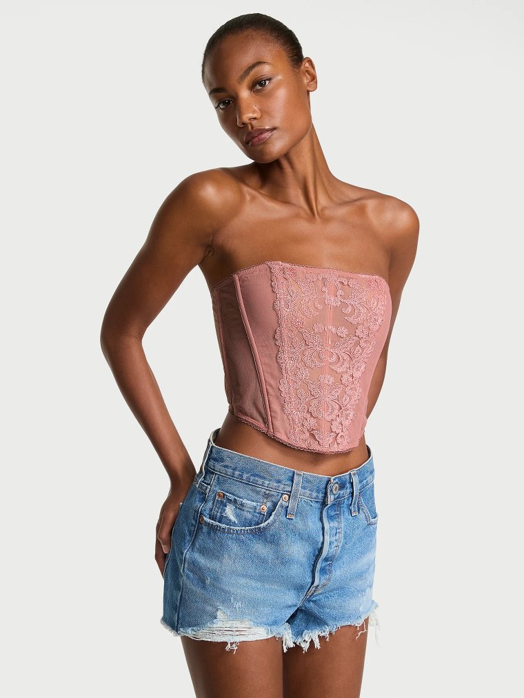 Корсетный топ без бретелей Vintage Blossom